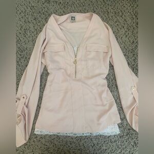 Chic Light Pink Women's Blouse
